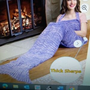 Catalonia Mermaids Tail Sherpa Purple Super Soft Warm Comfy Fleece-Lined Blanket